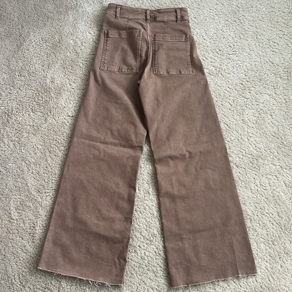 Zara Women’s Brown High Waisted Marine Jeans - 2 - Picture 4 of 7